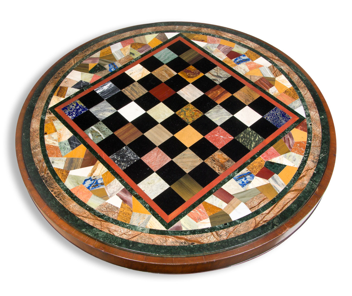 Marble Tile Chess Table circa 1890