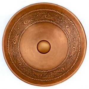 Copper sink from Artisan with flower leaf design