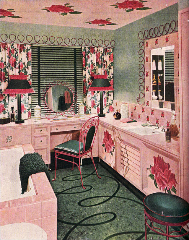 1948 Floral Bathroom Design