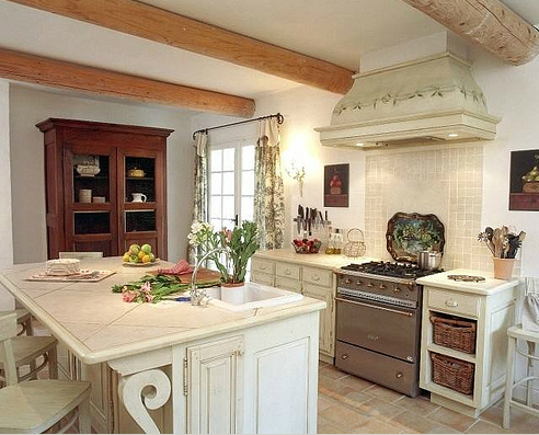 White and Cream Provincial Kitchen