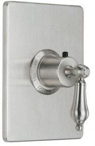 California Faucets Thermostatic Valve with Rectangular Trim Plate Decorative Handle