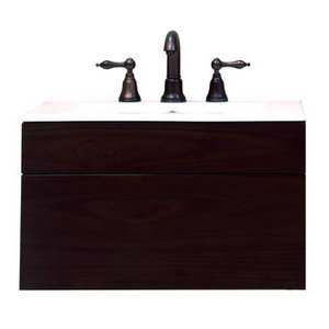 Sagehill Designs Wall Mount Wood Vanity Cabinet with Drawer from the Modesta Walnut Collection Sagehill Designs Wall Mount Wood Vanity Cabinet with Drawer from the Modesta Walnut Collection
