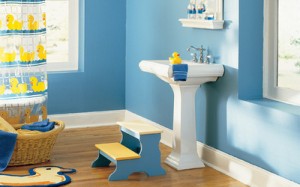 Simple White Pedestal Sinks Look Equally Great With Bold Kid Colors And Classical Elegant Decor Simple White Pedestal Sinks Look Equally Great With Bold Kid Colors And Classical Elegant Decor