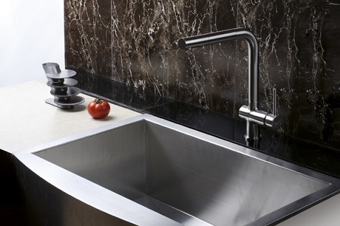 Cascada Single Handle Kitchen Faucet In Brushed Nickel With Solid Brass Construction From Ruvati