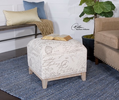 Amrit Cube Ottoman 23138 from Uttermost