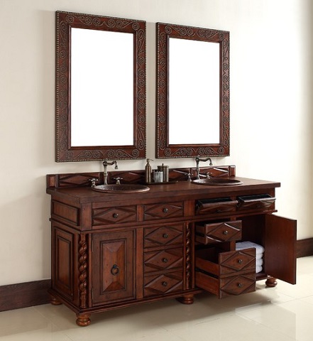 Continental 72" Double Bathroom Vanity In Burnished Cherry 100-V72-BCH from James Martin Furniture