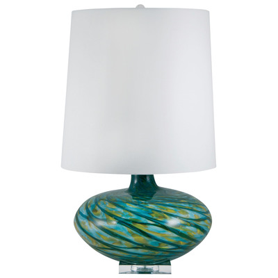 Big Bang Blown Glass Table Lamp in Blue Swirl, 312 by Lamp Works 