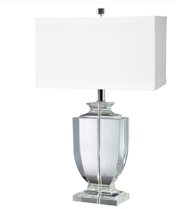 Crystal Rectangular Urn Table Lamp, 722, by Lamp Works 