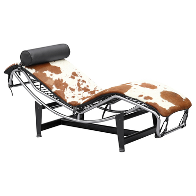 Adjustable Chaise In Pony, Brown And White, FMI1153, by Fine Mod Imports