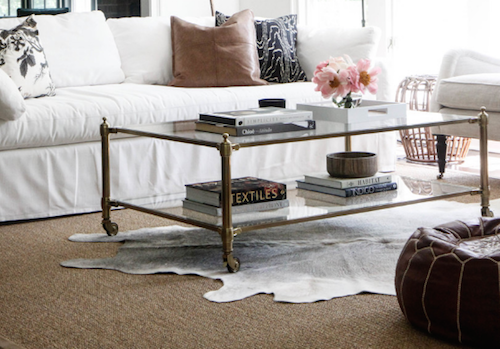 The coffee table is one of the most basic pieces to a living room aesthetic (by Park and Oak Design) 