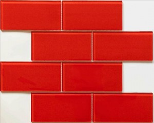 Glass Mosaic Tile Blocco Fireberry