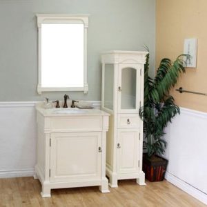 Cream White Transitional Bathroom Vanity And Storage Cabinet From BellaTerra Home