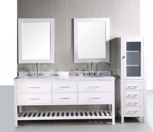 London 65 Inch Bathroom Vanity And Matching Storage Cabinet From Design Element