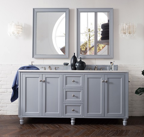 Copper Cove Encore 72" Double Bathroom Vanity In Silver Gray 301-V72-SL from James Martin Furniture