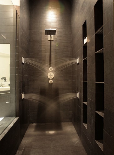 When it comes to custom shower systems, your imagination is the limit - you can arrange any number of shower heads anywhere you want (by Jendretzki LLC)