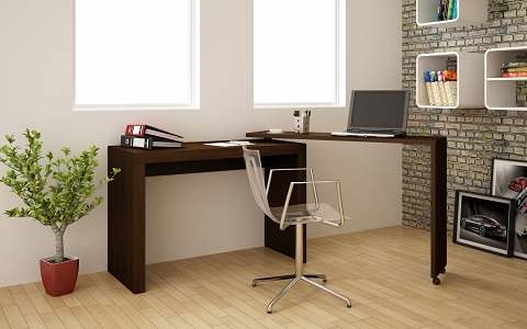Calabria Nested Desk in Tobacco 33AMC49 from Manhattan Comfort