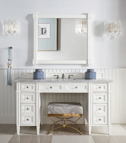 Brittany 60" ADA Approved Bathroom Vanity in Cottage White 651-V60S-CWH from James Martin Furniture