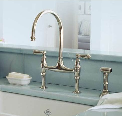 Perrin and Rowe Double Handle Bridge Kitchen Faucet U4718X from Rohl