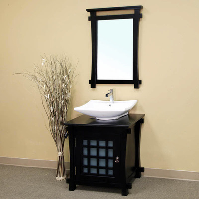 Bellaterra Home 30 In Single Sink Solid Wood Bathroom Vanity Black 203012