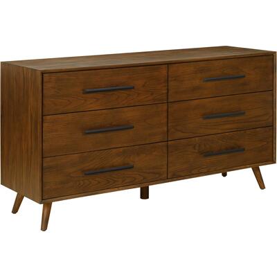 Contemporary Design Furniture Emery Pecan 6 Drawer Dresser  CDF-REN-B940-70