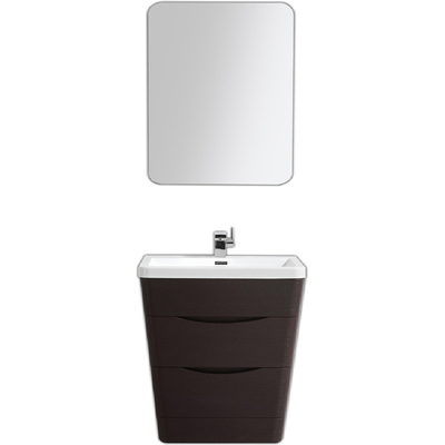 Eviva Victoria 32 inch Chest Nut Modern Bathroom Vanity With White Integrated Acrylic Sink EVVN800-32CHNT