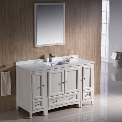 Fresca Oxford 54 inch Antique White Traditional Bathroom Vanity FVN20-123012AW