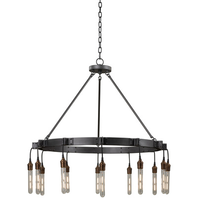 Kalco Stuyvesant 12 Light Chandelier in Matte Gun Metal 506271MGM