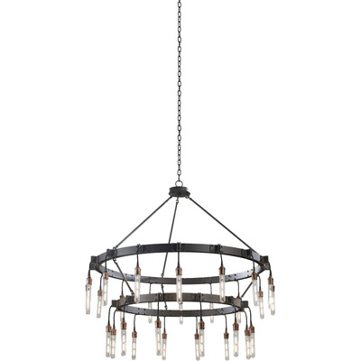 Kalco Stuyvesant 12+16 Light 2 Tier Chandelier in Matte Gun Metal 506273MGM