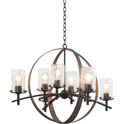 Kalco Irvine 8 Light Chandelier in Vintage Iron 7098VI