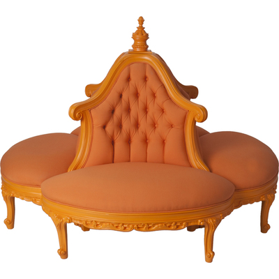 Polart Designs Baroque-Inspired, Eclectic Modern Furniture 665CJ Round Tufted Sofa