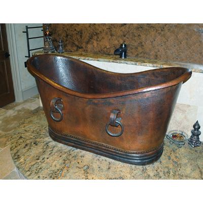 Sierra Copper - Sierra Copper Essex Tub With Rings, SC-ESX-66R