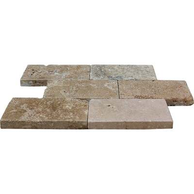 Soci Tile SPK-038 Travertine Noche Tumbled Paver 6X12X3 CM Natural Stone - Exterior Tile