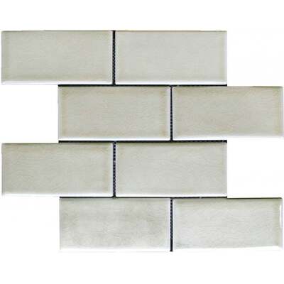 Soci Tile SSE-825 Chateau Series Brick Cappuccino Crackle Glossy 3X6 Mosaic Tile