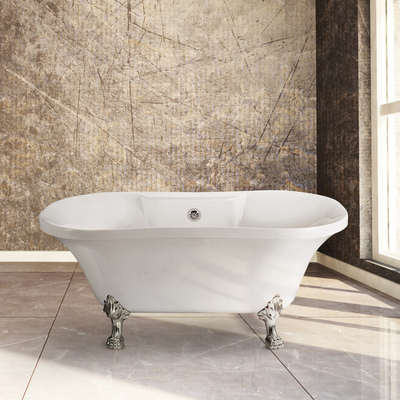 Streamline Bath 60 inch Soaking Clawfoot Tub With External  Drain N100CH-CH