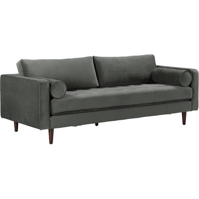 Tov Furniture Cave Ash Gray Velvet Sofa REN-L01143