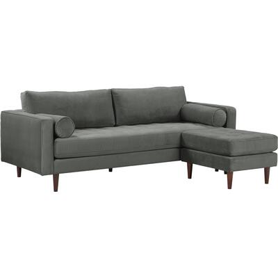 Tov Furniture Cave Ash Gray Velvet Sectional REN-L01143-SEC
