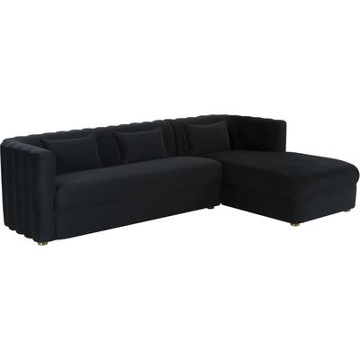 Tov Furniture Callie Black Velvet Sectional - RAF TOV-L44164-L44166