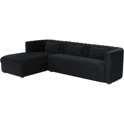 Tov Furniture Callie Black Velvet Sectional - LAF TOV-L44165-L44167