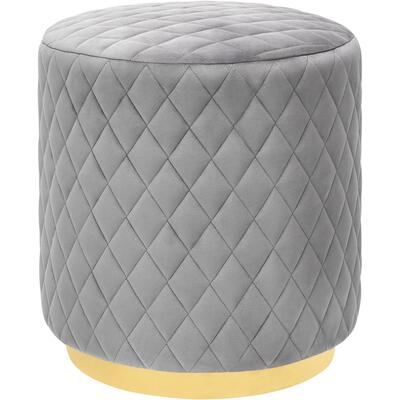 Tov Furniture Abir Grey Velvet Ottoman TOV-O135