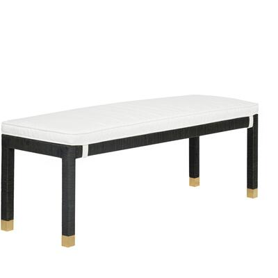 Tov Furniture Amara Charcoal Woven Rattan Bench TOV-OC21013