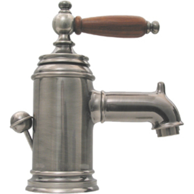 Whitehaus Fountainhaus Single Hole/single Lever Lavatory Faucet With Cherry Wood Handle And Pop-up Waste In Old (antique) Bronze N21-OB