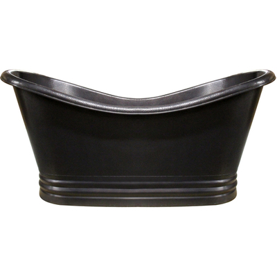 Whitehaus WHCT-1001-OBH Handmade Copper Double Ended Freestanding Bathtub With Hammered Exterior, Lightly Hammered Interior And No Overflow