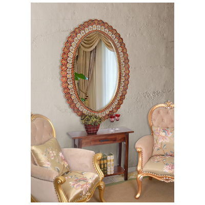Afd Peruvian Reverse Scalloped Oval  Mirror FRA-AFR-4122