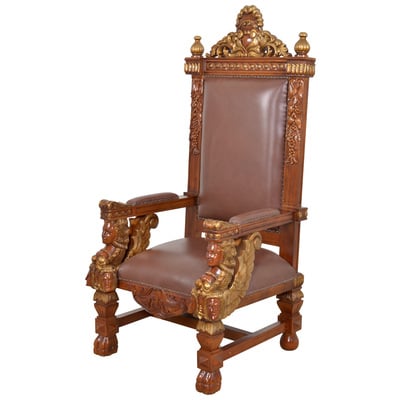 Afd Home Royal Griffin Throne Chair W/lth - Ve I-jm/hup039-ve 