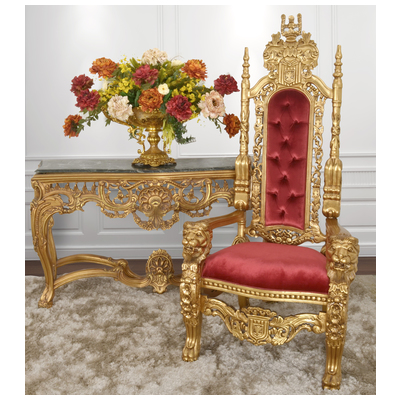 Afd King Chair -gdleaf W/burvelvet I-JM/HUP052-GD