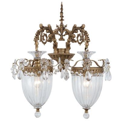 AFD Wall Sconces, SCONCE, Lighting, Complete Vanity Sets, French Ecru, Crystal, Cast Metal, Crystal, Fabric, Chandeliers/Other Lighting, 810110390102, L-DX-MGW9173-2