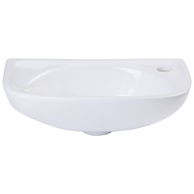Alfi Wall Mount Sinks, Whitesnow, Oval, Porcelain, White, Complete Vanity Sets, White, Modern, Indoor, Porcelain, Wall Mount, Bathroom Sink, 811413021182, AB102