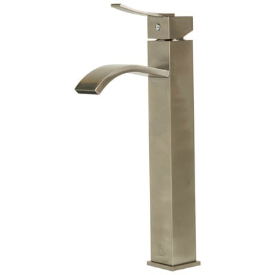 Alfi Ab1158 Tall Brushed Nickel Tall Square Body Curved Spout Single handle Bathroom Faucet AB1158-BN