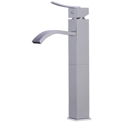 Alfi Ab1158 Tall Polished Chrome Tall Square Body Curved Spout Single handle Bathroom Faucet AB1158-PC