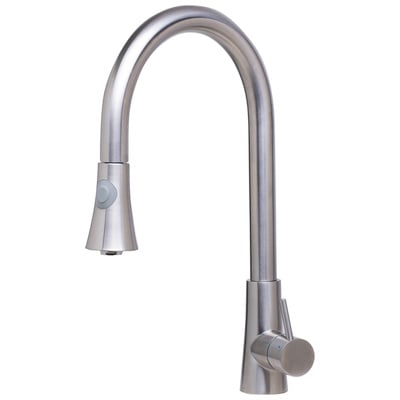 Alfi Solid Brushed Stainless Steel Pull Down Single Hole Kitchen Faucet AB2034-BSS